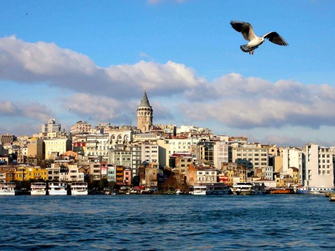 Galata Tower In Holiday