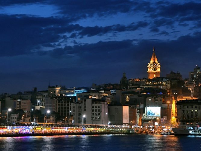 Galata Tower In Holiday